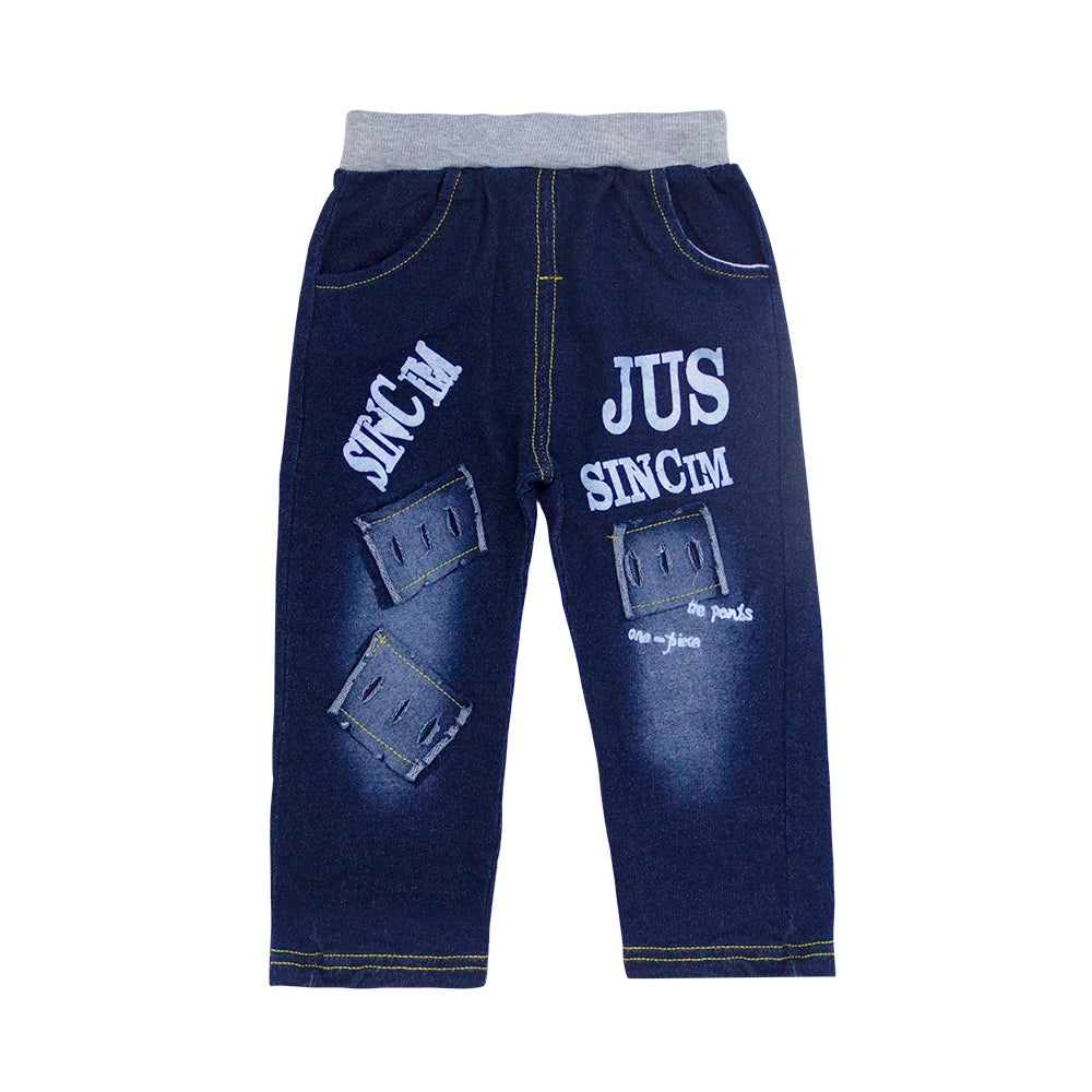 Conjuntos de moda de primavera para niños Ropa para niños 2 piezas conjunto de top y pantalón Abrigo de algodón vaquero + Pantalones vaqueros lisos Conjuntos para bebés niños