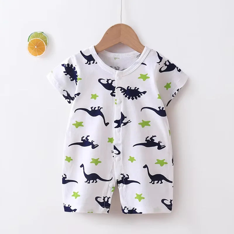 Baby Bodysuit 0-1 Years Cotton Jacquard Snap Closure Crawling Outfit Simple and Trendy Lightweight Romper