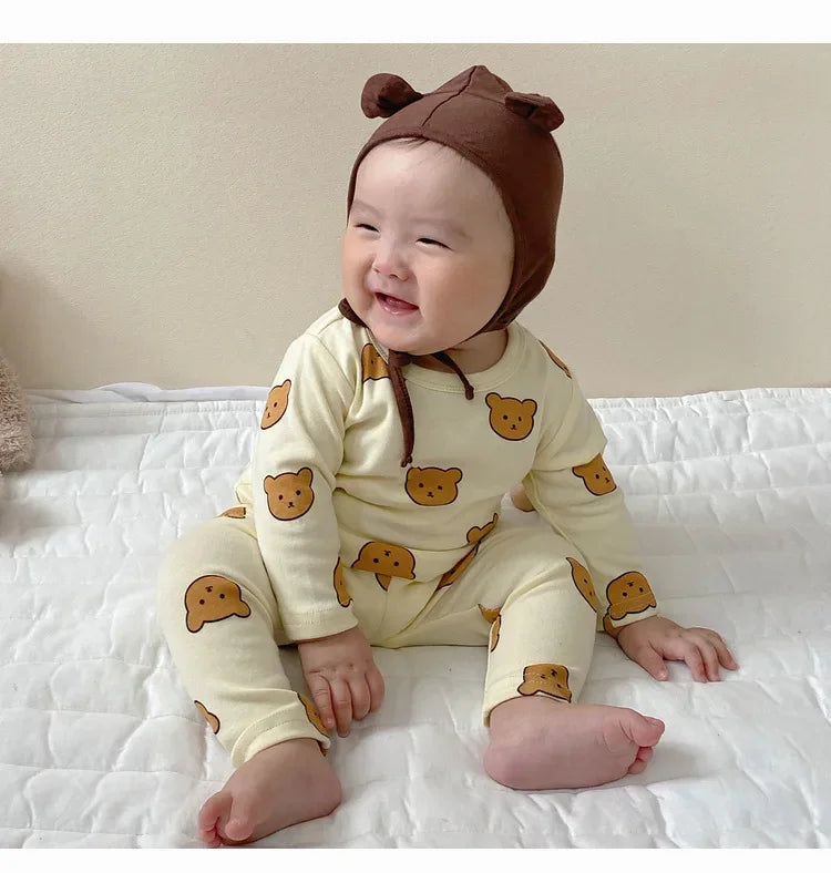 Babykleidung 2-teilige Sets Herbst Winter Baby Schlafanzug Set Unterwäsche Zweiteiler Baumwolle Baby Junge Langarm-Outfit
