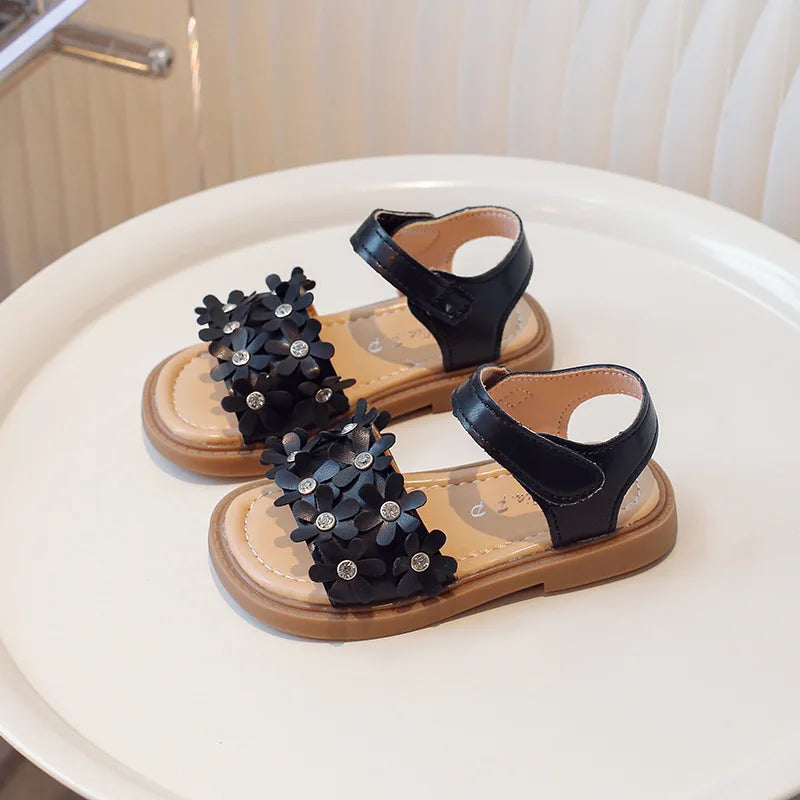 Baby Sandals Non slip Soft Bottom Children's Sandals New Girl's Flower Sandals Korean Edition Fashion Princess Style