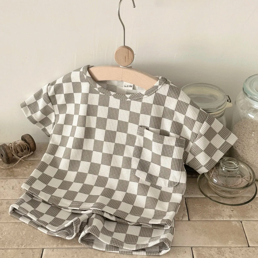 Summer Infant Baby Boys Gitter Kurzarm Rundhals-Oberteil und Shorts 2-teiliges Set, geeignet für Babys von 0-3 Jahren