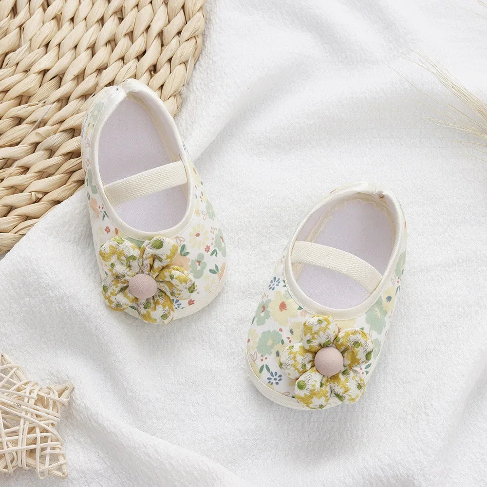 Zapatos de Bebé para Niñas, Flores Coloridas, Zapatos de Princesa, Bebé y Niño Pequeño, Algodón Suave, Antideslizantes, Primeros Pasos, 0-18 Meses
