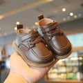 Baby Kids Small Leather Shoes British Style Boys Girls Walking Shoes Soft Sole 2024 New Children Flat Shoes Casual Comfortable