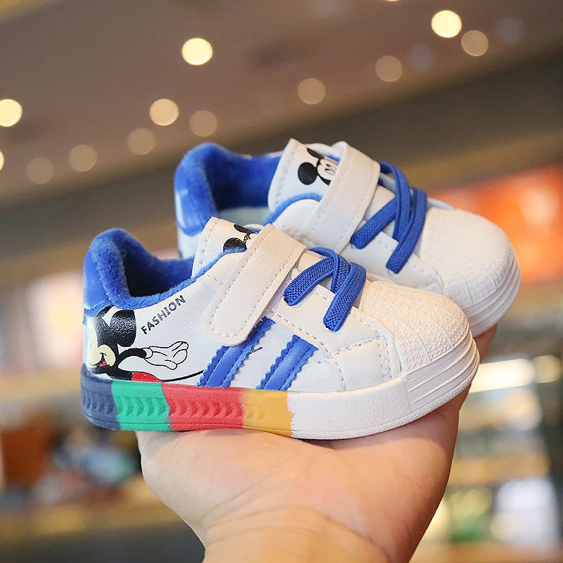 Mickey Minnie Zapatos casuales para niños niñas Zapatillas deportivas transpirables y suaves para bebés Calzado deportivo al aire libre para niños pequeños Primavera