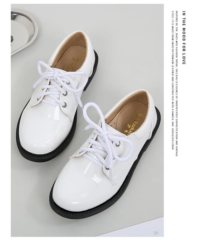 New Big Kids Loafers Boys Patent Leather Shoes Adult British Style Dress Shoes Men Casual Versatile Shoes Soft Sole Comfortable