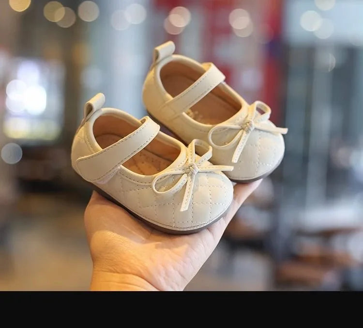 New Summer Toddler Single Shoes Baby Outdoor Learning Shoes Fashionable Girl Baby Bow Dress Shoes Children Non-Slip Casual Shoes