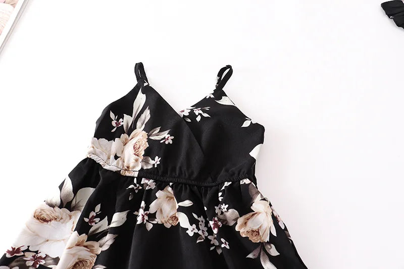 Mother Daughter Dress Summer Children's Clothing Beach Girls Dresses Vestido Baby Romper Family Matching Outfits Women Jumpsuit