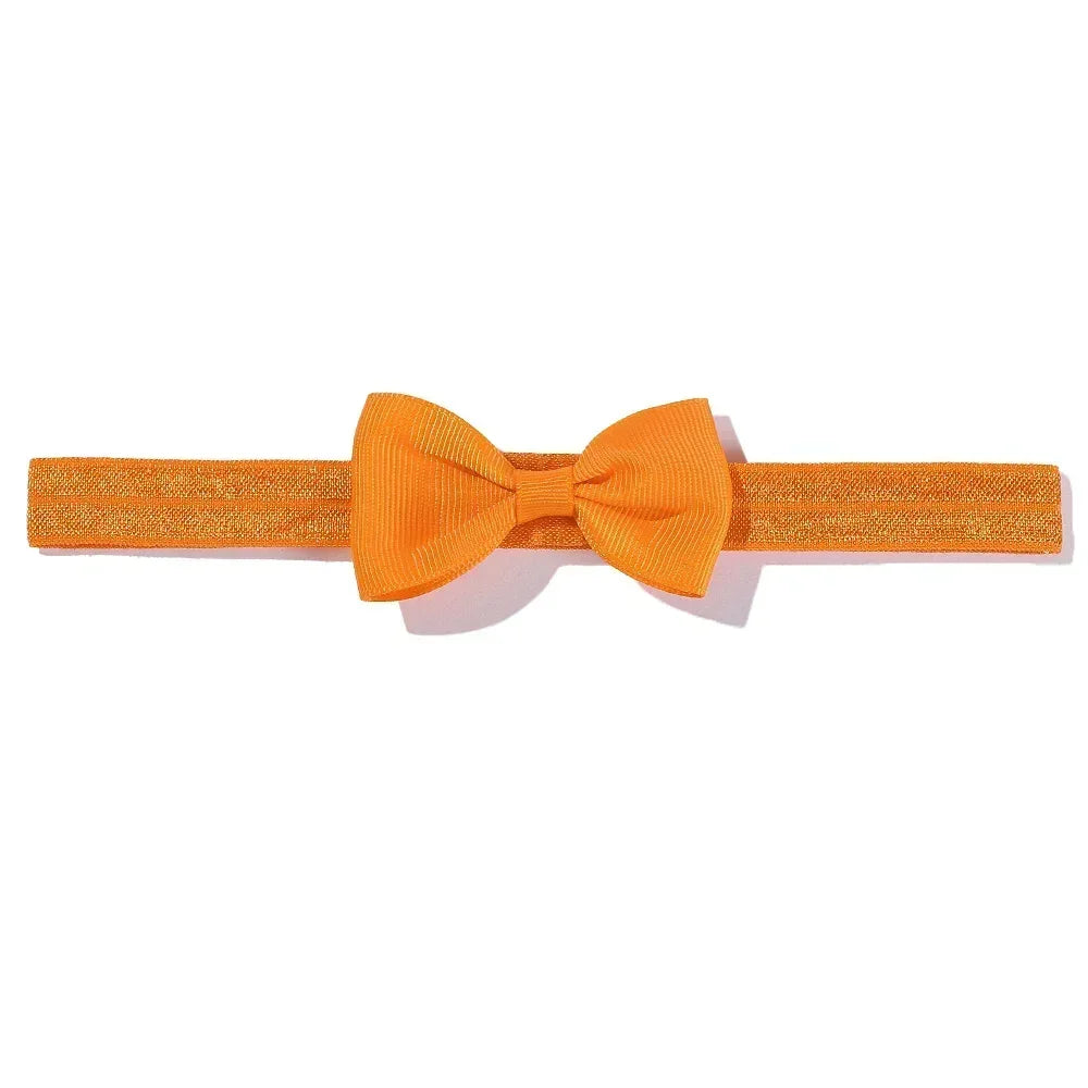 1pcs Baby Bows Head Band Elastic Ribbon Hair Band Infant Headwear Solid Color Headband Babe Casual Head Accessories Wholesale