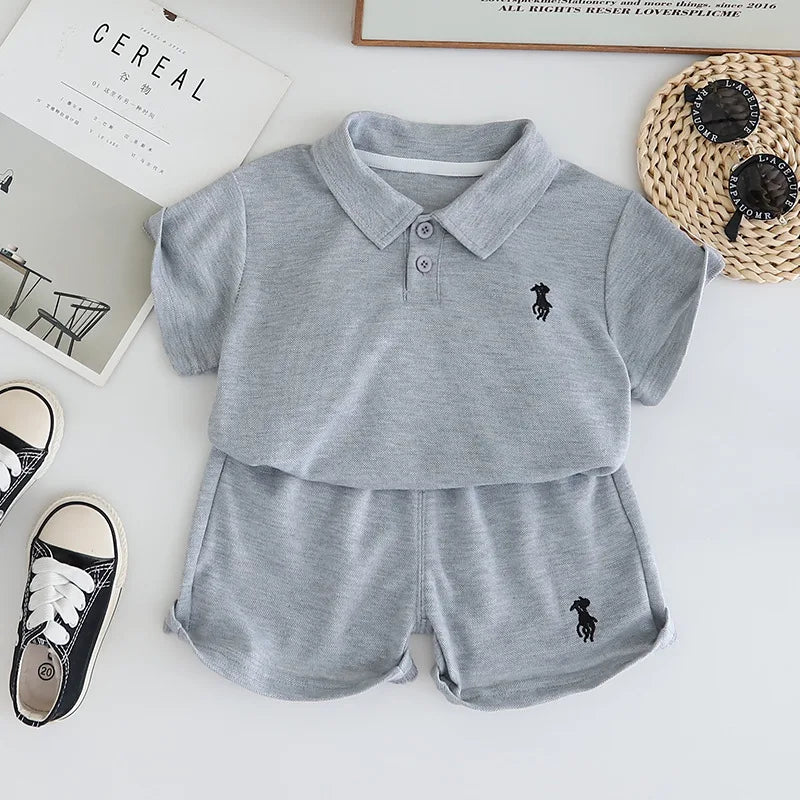 Ropa de verano para bebés, niños, camisetas y pantalones cortos, 2 unidades/juego, ropa informal para niños, chándales para niños pequeños.