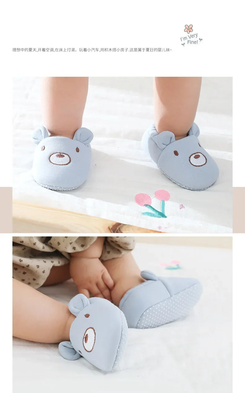 Newborn Baby Shoes Boys Girls Soft Sole Non Skid Crib Toddler Shoe Cute Animal Winter Warm Booties First Walker Crib Shoes 0-18M