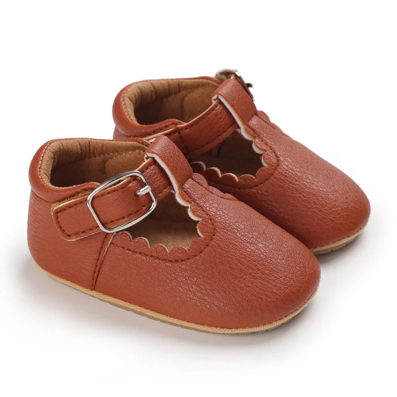 Baby Shoes Classic Stripe Leather Boy Girl Shoes Multicolor Toddler Rubber Sole Anti-Slip First Walkers Infant Moccasins