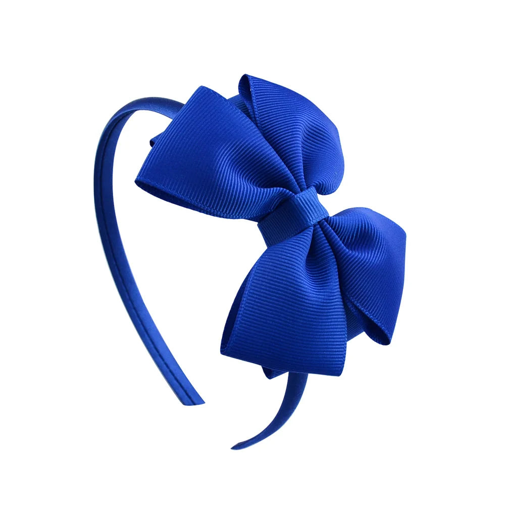 1 Piece Ribbon Handmade Hair Bows Hairbands for Baby Girls 20 Colors Cute Bowknot Solid Color Headband Headwear Hair Accessories