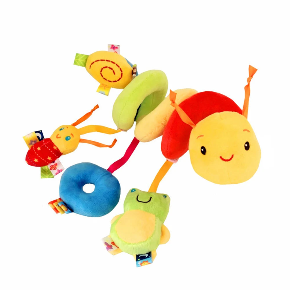 Colorful Label Bed for Infant 0-12 Months, Hanging Baby Comfort Toys Around the Bed, Safety Seat Comfort Toys with BB Squeaker