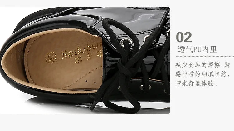 New Big Kids Loafers Boys Patent Leather Shoes Adult British Style Dress Shoes Men Casual Versatile Shoes Soft Sole Comfortable