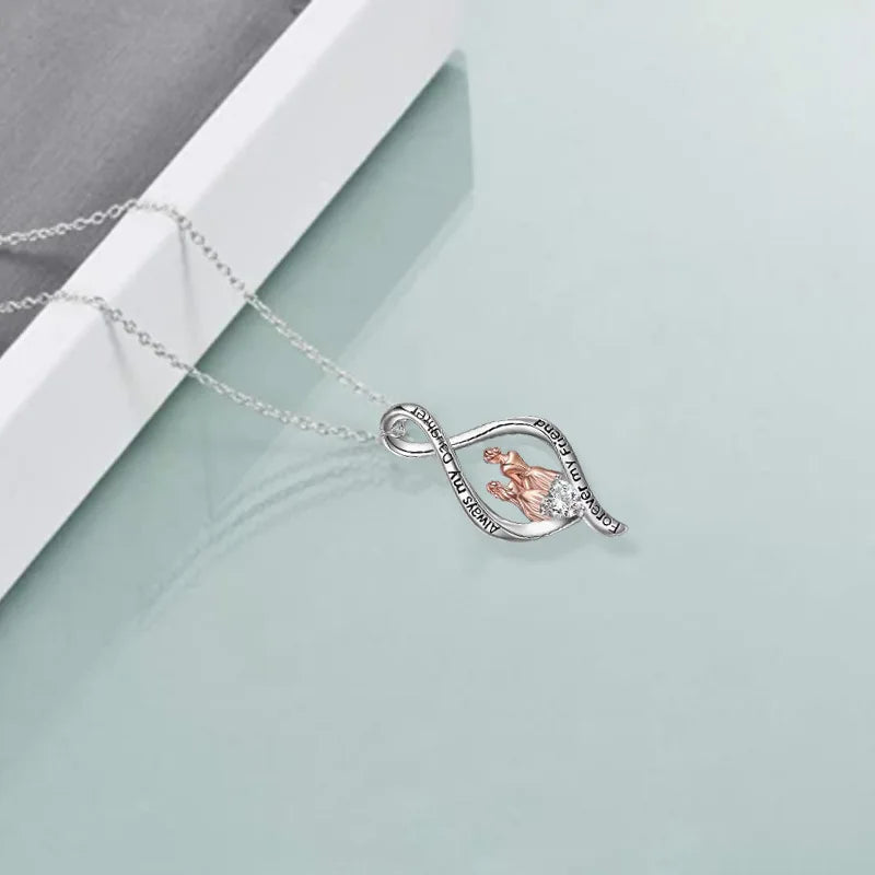 Mother and Daughter Infinity Pendant Necklace Always My Daughter Forever My Friend Necklace Birthday Gifts