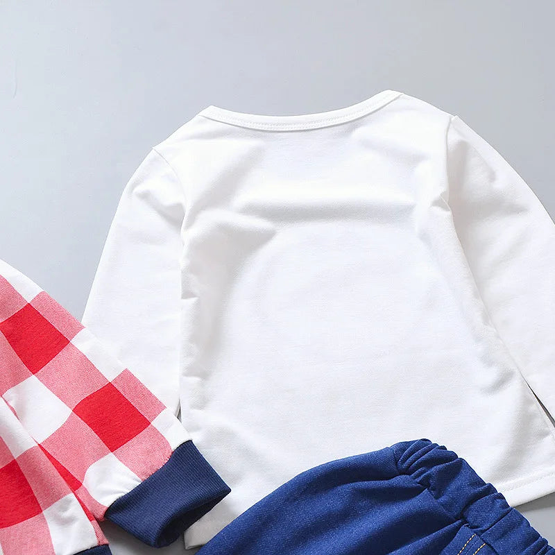Conjunto de ropa para bebés y niñas pequeñas, primavera, otoño, pana, dibujos animados, conjuntos de ropa para niños, chaquetas con capucha y pantalones, traje para niños de 0 a 5 años