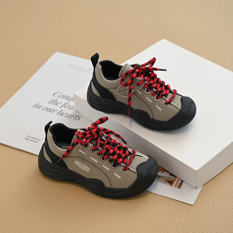 Baby Girls Boys Genuine Leather Sneakers Autumn Kids Casual Shoes Non-slip Soft Sole Infant Toddler Shoes Children Hiking Shoes