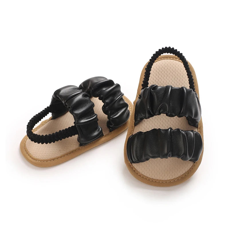 Solid Color Baby Sandals For Summer Soft Soled Non Slip Baby Walking Shoes For 0-18 Months Breathable And Anti Drop Shoes