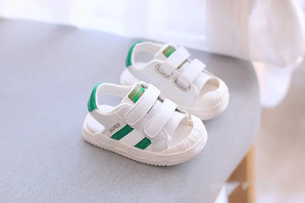 Fashion Baby Sandals Trendy Closed-Toe Sandals Children Toddler Walking Shoes Kids Outdoor Anti-Slip Soft and Comfortable Shoes