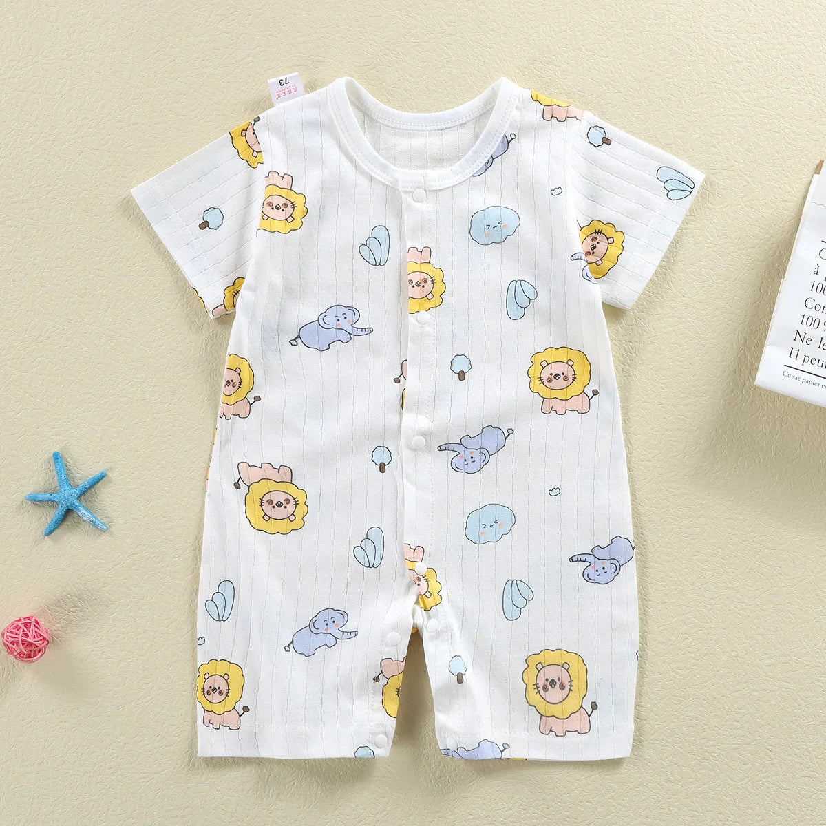 New Baby Newborn Clothes Baby Short-sleeved Jumpsuit 0-2 Years Old Boys Girls Romper Children Wrapping Clothes