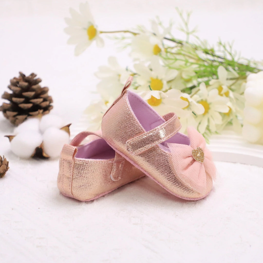 Baby Steps Schuhe Babys erste Lauflernschuhe Babyschuhe Atmungsaktiv Rutschfest Mädchen Modeschuhe Prinzessinnen Spitzenstil