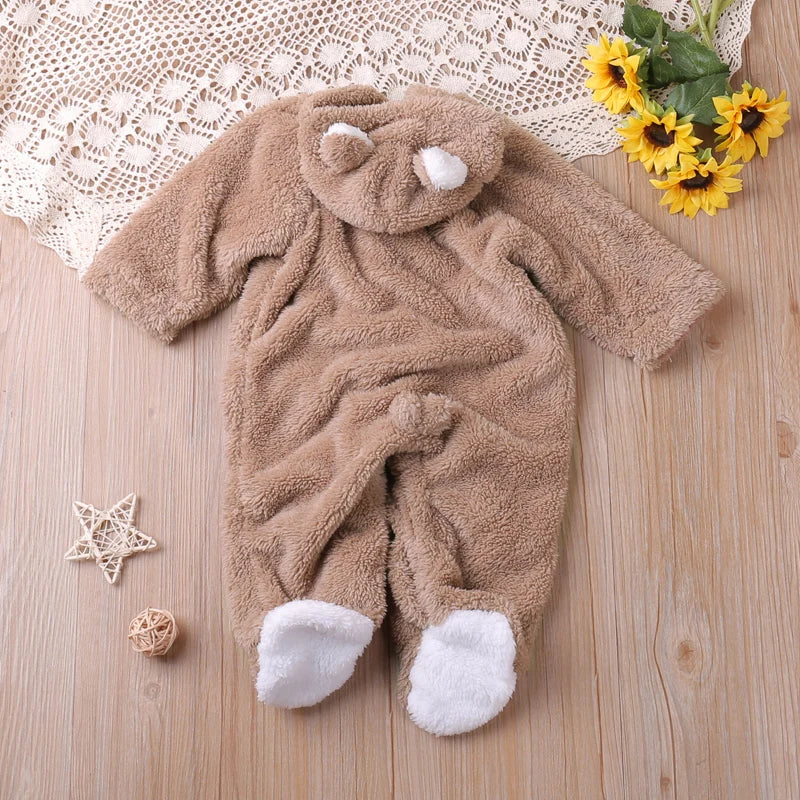 Humor Oso Estilo Cartoon Otoño Invierno Manga Larga Bebés Niños Niñas Monos Peleles Bodys Bebé Ropa