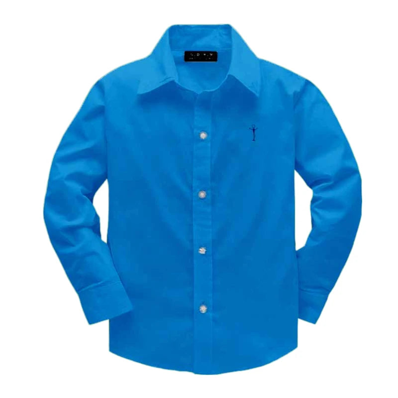 Jungen Kleidung Hemden Herbst Langarm Stickerei Kleines Pferd Muster Kinder Oberteile Geburtstagsparty Kinderhemd Schuluniform