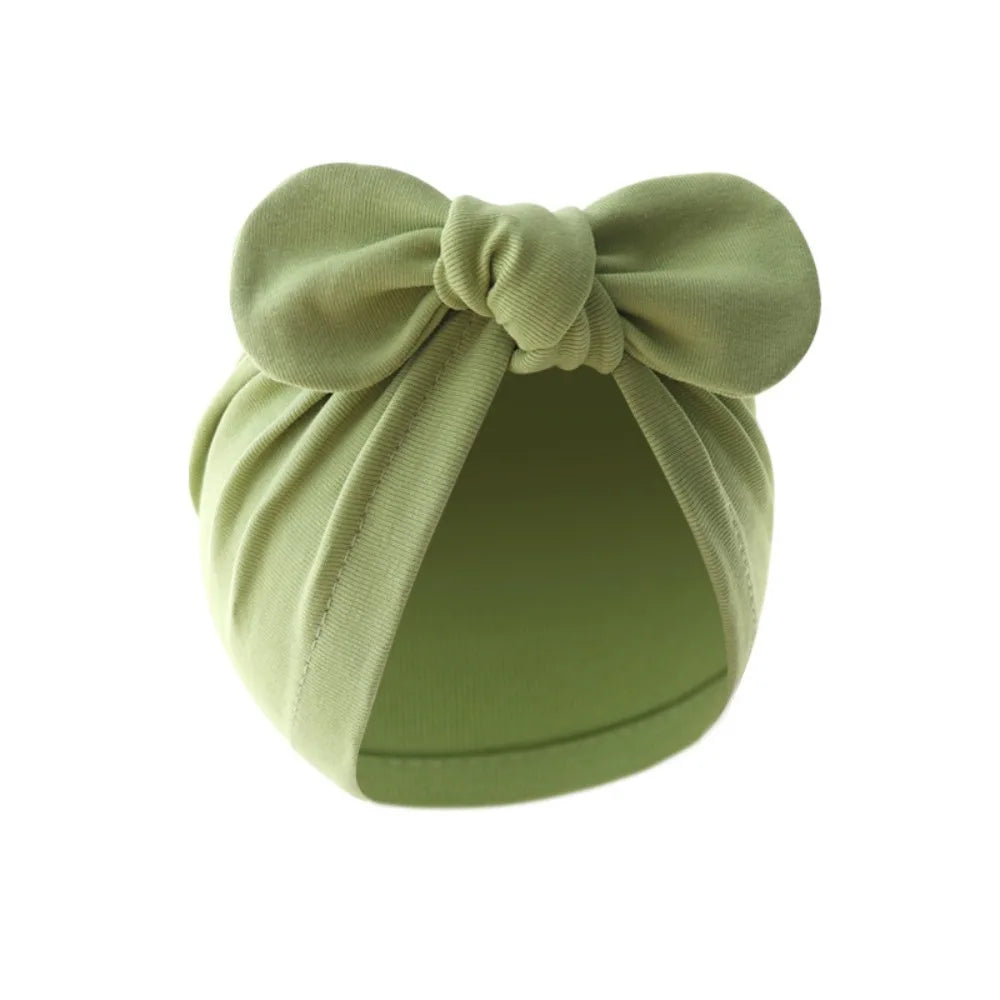 Baby Girls Boys Hat Cute Flower Knot Bunny Ears Hat Cotton Newborn Beanie Caps For Kids Toddler Infant Hair Accessories