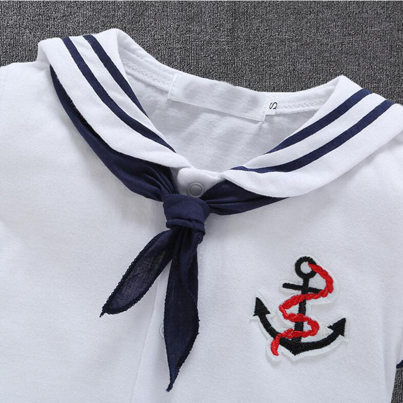 Ropa de bebé recién nacido, mono de marinero azul marino, mameluco de manga corta, mono, disfraces, ropa de verano, ropa de bebé recién nacido