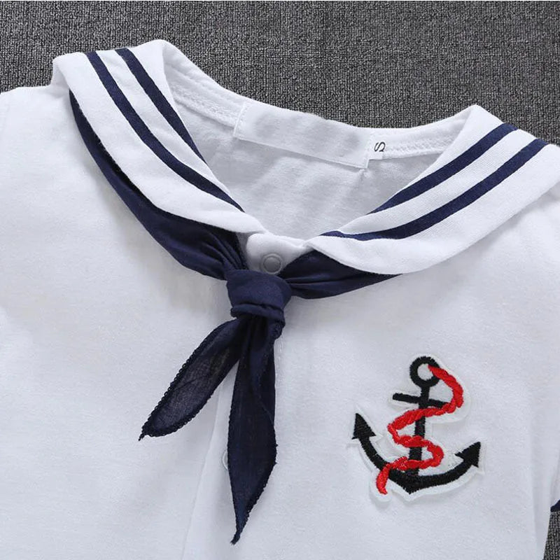 Ropa de bebé recién nacido, mono de marinero azul marino, mameluco de manga corta, mono, disfraces, ropa de verano, ropa de bebé recién nacido
