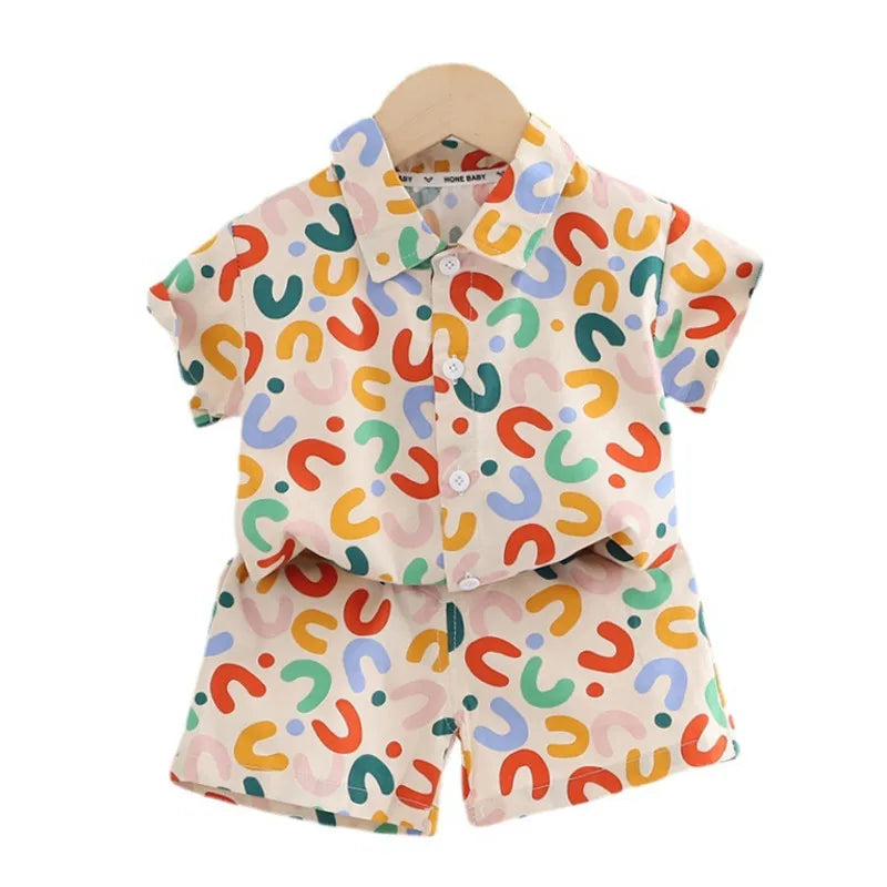 Nuevo Traje de Ropa de Verano para Bebés, Conjuntos Infantiles, Camisa de Letras de Moda para Niños, Pantalones Cortos, 2 Piezas/Conjuntos, Disfraz Casual para Niños Pequeños, Chándales para Niños