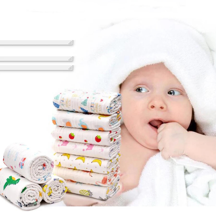 Baby Bath Towel Newborn Bathrobe Cotton Swaddle Blanket for Boy Girl 4-Layer Gauze Infant Washcloth Children's Blanket