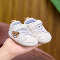 Spring and Autumn Baby Sneakers, Cartoon Bear Embroidery Baby Shoes, Soft-Soled Non-Slip Newborn Walking Shoes, 0-12 Months Unisex Toddler Shoes