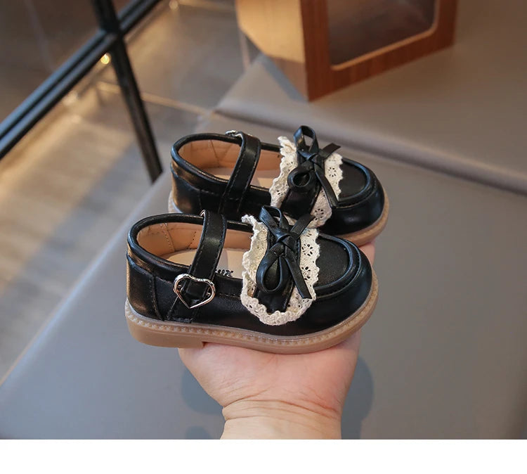 Elegant Baby Shoes Spring Autumn Girls Princess Walking Shoes Fashion Versatile Children's Leather Shoes Kids Flats Breathable