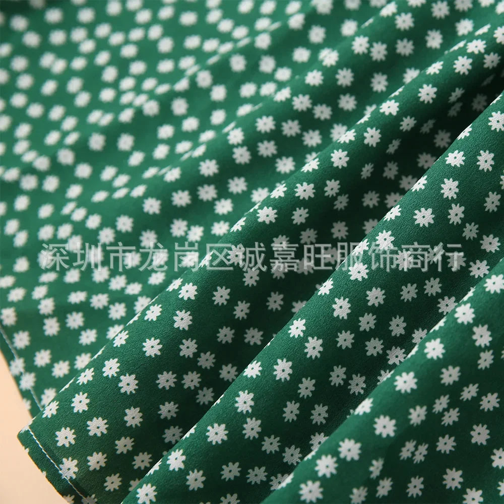V-Neck Mother Daughter Dresses Family Set Flower Mommy and Me Matching Clothes Fashion Woman Girls Sleeveless Dress Outfits 2025