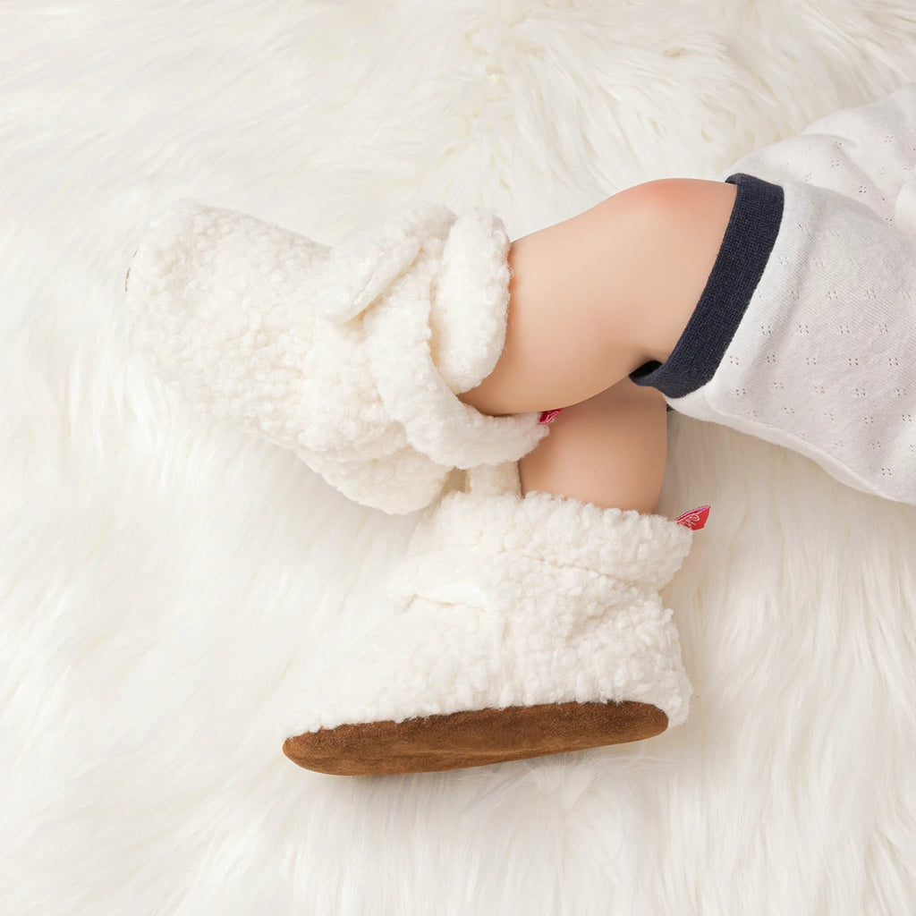 Meckior Botines de forro polar para bebé, zapatillas para bebé, niña y niño, antideslizantes, suela blanda, calcetines para bebé, primeros andadores de recién nacido, zapatos cálidos para cuna