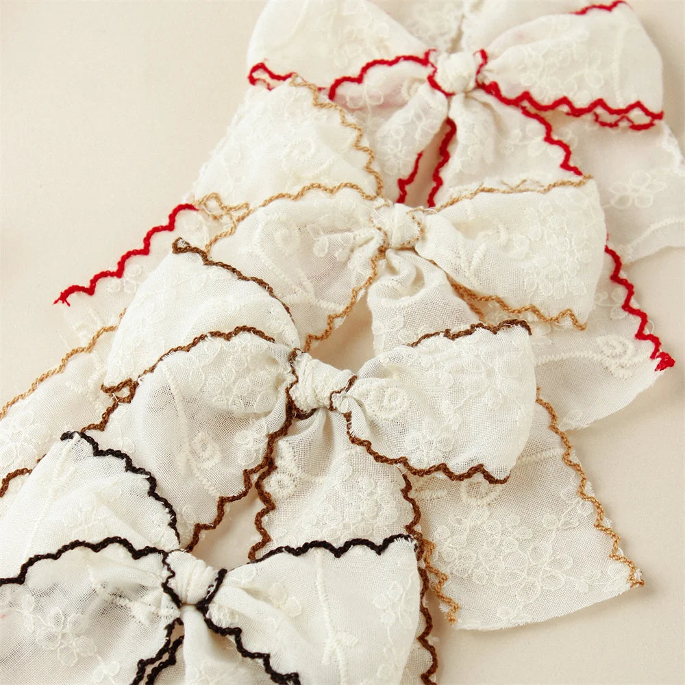 1pcs Baby Girl Hairpins White Lace Bows Hair Clips Cute Hair Pin Barrettes School Girls Kids Headwear Children Hair Accessories