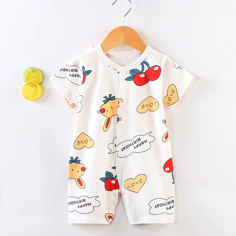 New Baby Newborn Clothes Baby Short-sleeved Jumpsuit 0-2 Years Old Boys Girls Romper Children Wrapping Clothes