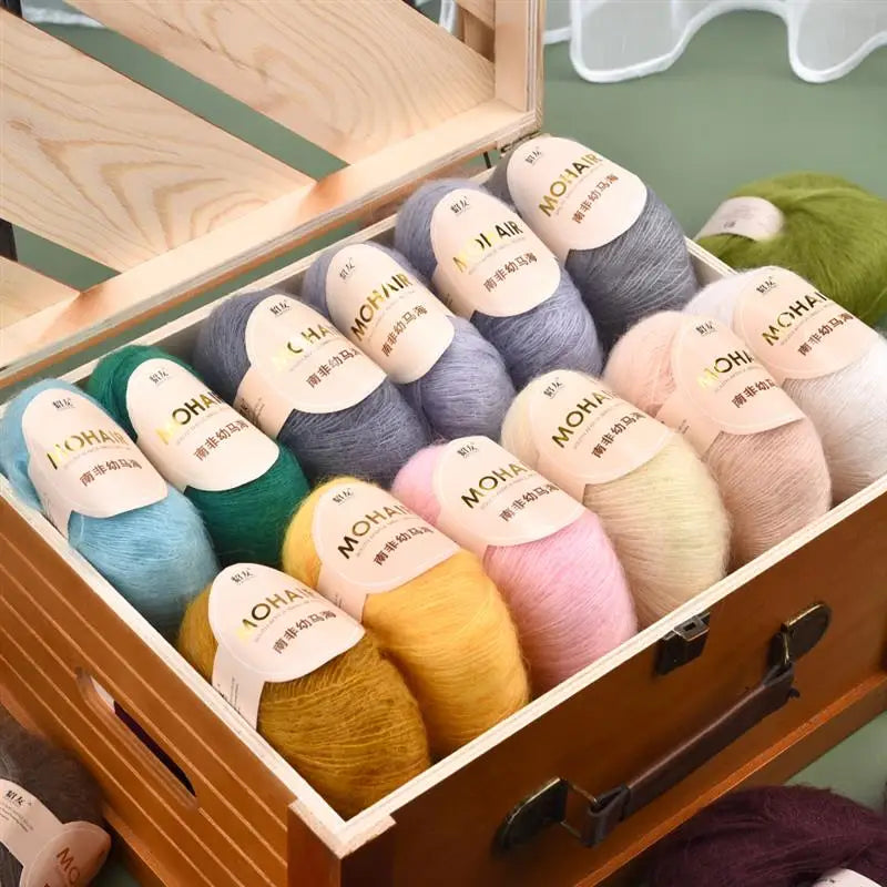 35 Farben 25g/Stück Mohairgarn Extra weiches warmes Babywoll-Häkelgarn zum Handstricken von Pullover, Schal, Tuch, DIY-Materialien