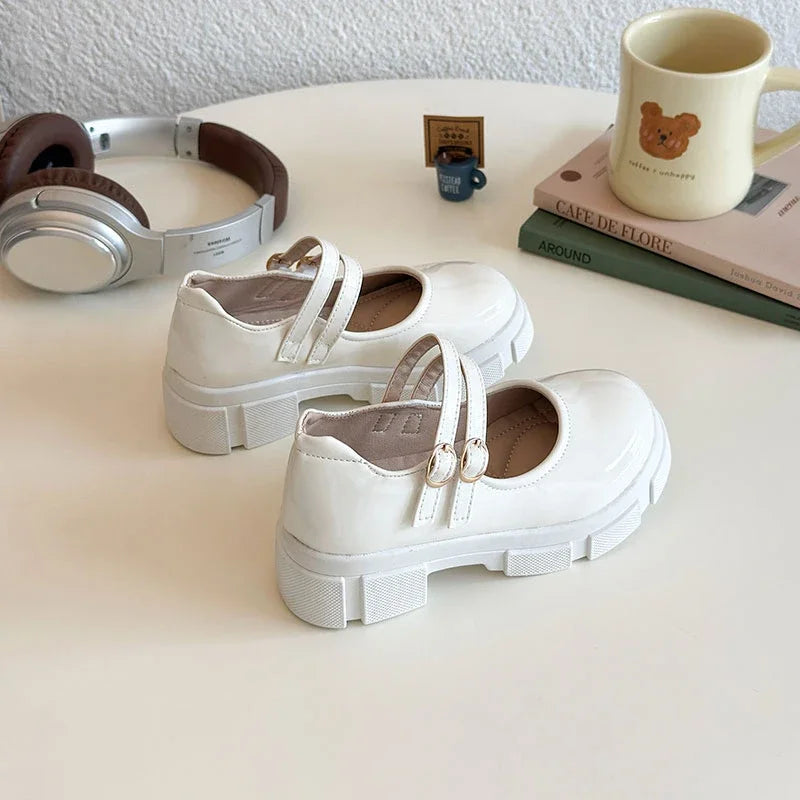 Children Leather Shoes for Girls 2025 Spring Autumn New Fashion Korean Style Soft Bottom Anti-slippery Versatile Mary Jane Shoes