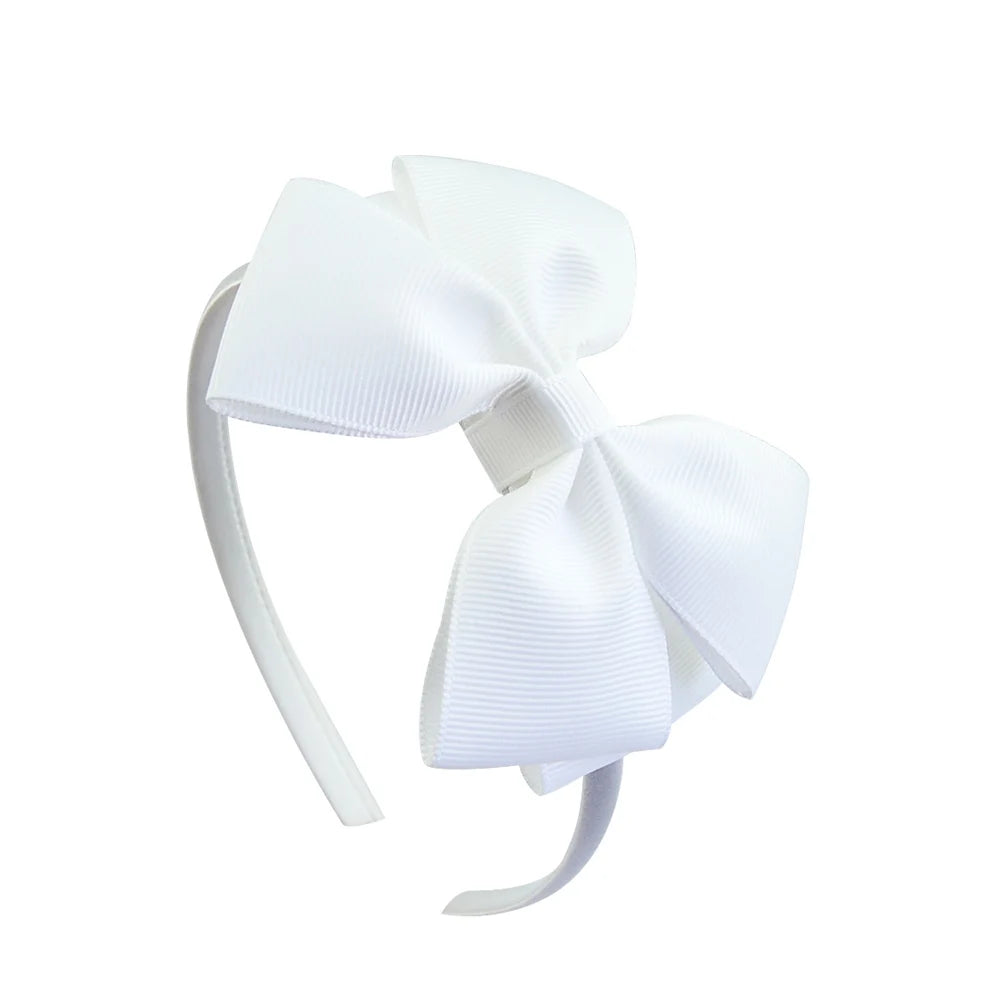 1 Piece Ribbon Handmade Hair Bows Hairbands for Baby Girls 20 Colors Cute Bowknot Solid Color Headband Headwear Hair Accessories