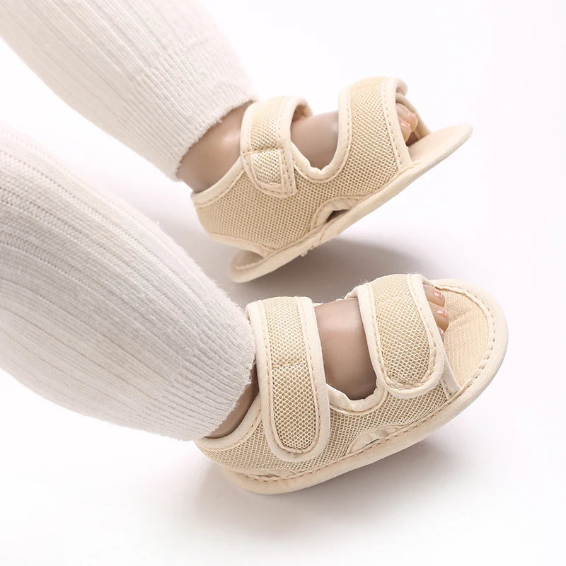 0-18M Baby Walking Sandals - Breathable Anti-Slip Soft Sole Shoes for Newborn Boys & Girls, Summer Infant First Walkers