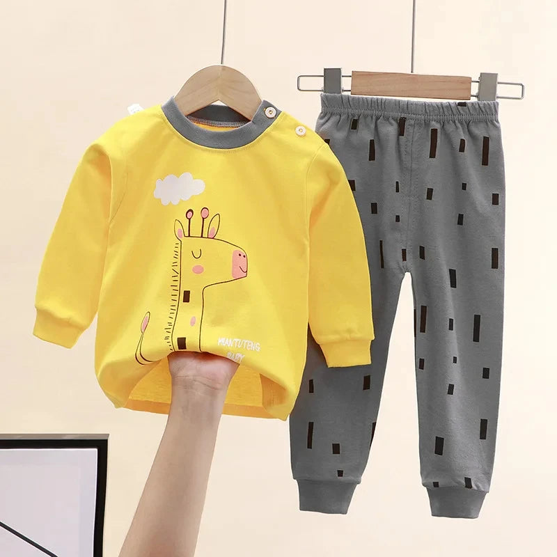 Baby Pure Cotton Clothing Children Autumn Clothes Pants Sets Home Clothes For Baby Infant Newborn Outfit Child New Set Pajamas