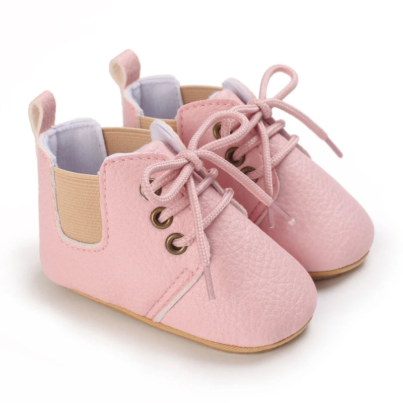 New Baby Shoes Retro Leather Boy Girl Shoes Multicolor Toddler Rubber Sole Anti-slip First Walkers Infant Newborn Moccasins