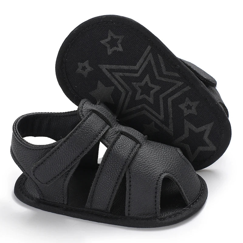 0-18M Baby Walking Sandals - Breathable Anti-Slip Soft Sole Shoes for Newborn Boys & Girls, Summer Infant First Walkers