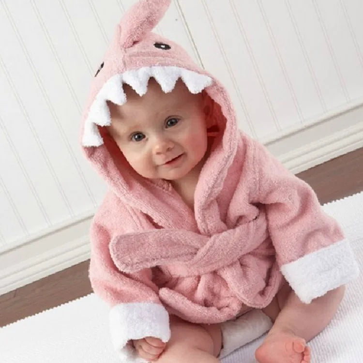 Cotton Baby Robe Bath Towel Cartoon Hoodies Infant Girls Boys Sleepwear Bath Blanket Kids Soft Bathrobe Pajamas Kids Clothing