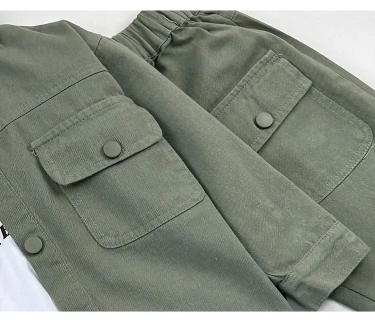 Jungenanzug 2025 Herbst neue modische Oberteil-Hose Sport Freizeit Arbeitskleidung Kinderkleidung Jacke