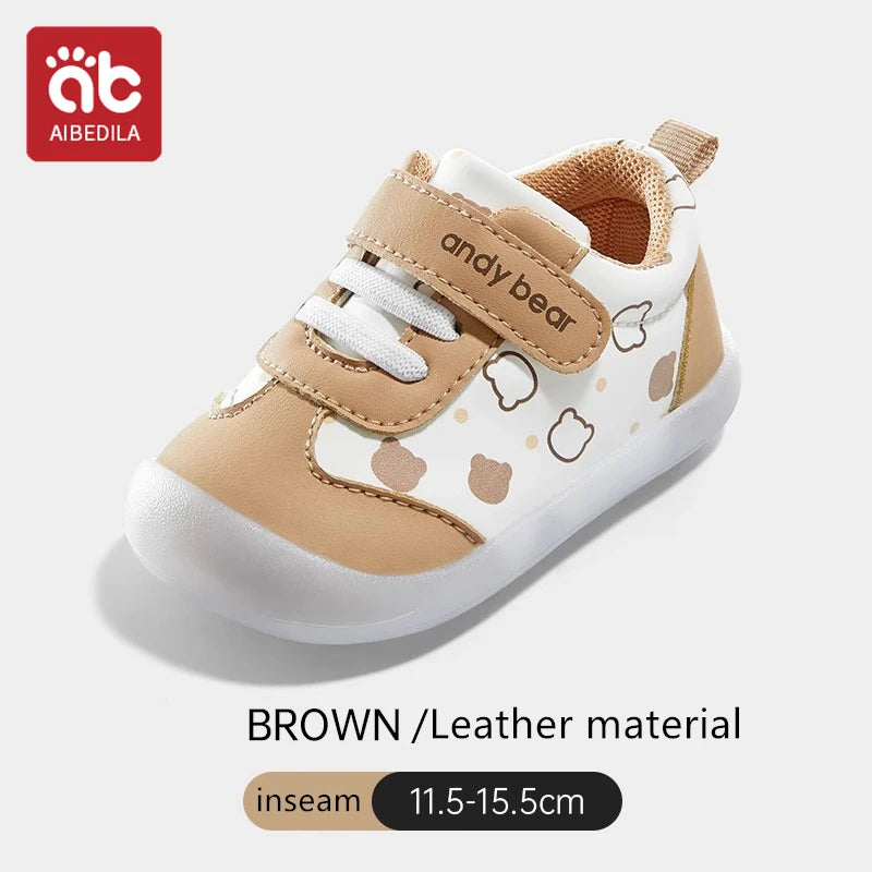 Baby Boys Girls Stars Leather Toddler Shoes Waterproof Rubber Soles Non-slip Indoor Outdoor Casual Sneakers
