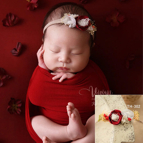 Baby Girl Headflower Headband Photography Props Handmade Adjustable Artificial Flower Headdress Studio Babies Photo Accessories