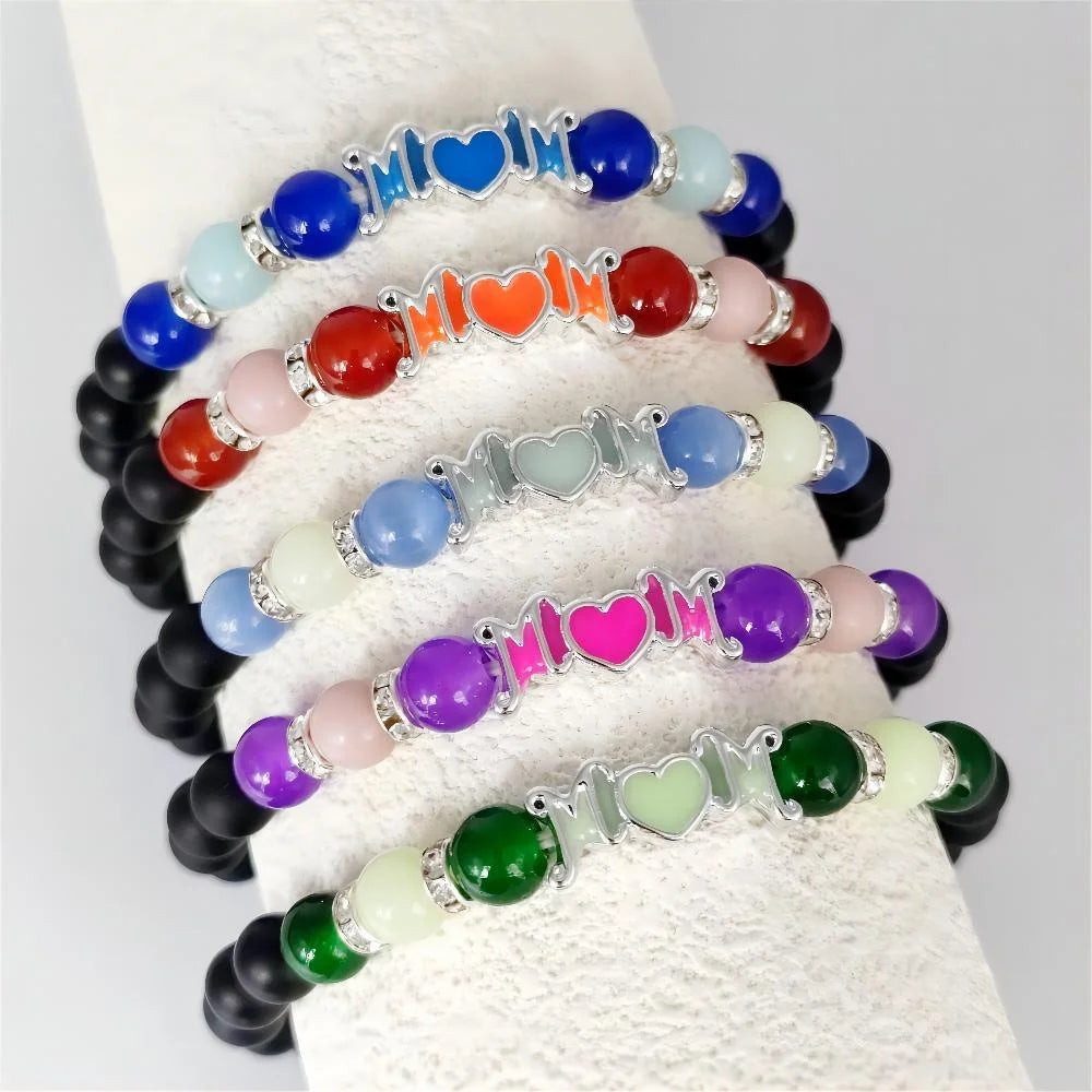 Mother'S Day Love Night Light Bracelet Fashion Glow In The Dark Beaded Bracelets For Women Mom Jewelry Gift 2025 New